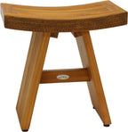 18" X 18" Brown Teak Rectangular Shower Bench