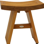 18" X 18" Brown Teak Rectangular Shower Bench