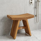 18" X 18" Brown Teak Rectangular Shower Bench