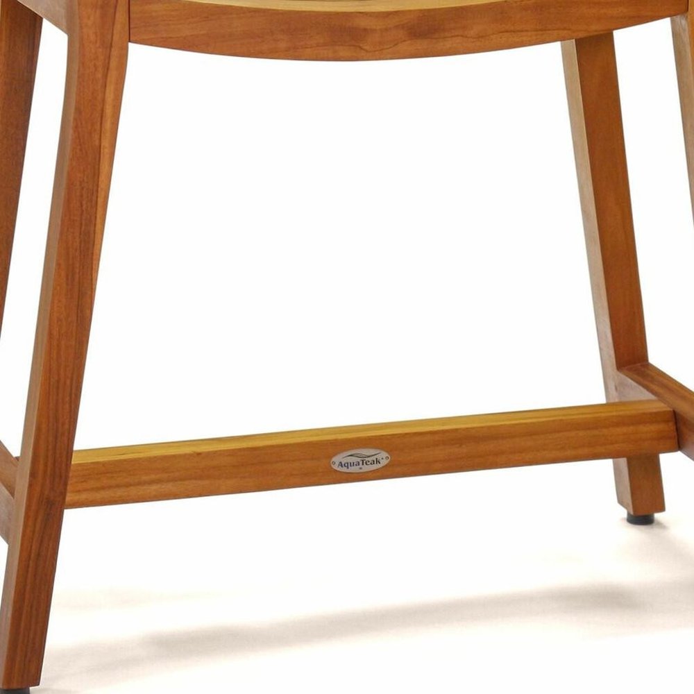 18" X 26" Brown Teak Rectangular Shower Bench