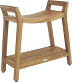 26" X 27" Brown Teak Rectangular Shower Bench