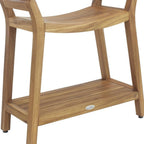 26" X 27" Brown Teak Rectangular Shower Bench
