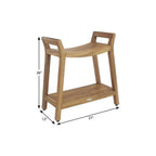 26" X 27" Brown Teak Rectangular Shower Bench