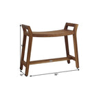 21" X 32" Brown Teak Rectangular Shower Bench