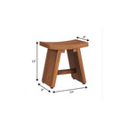 13" X 13" Brown Teak Rectangular Shower Bench