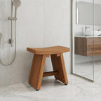 13" X 13" Brown Teak Rectangular Shower Bench