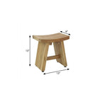 13" X 13" Brown Teak Rectangular Shower Bench