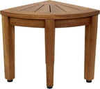 13" X 12" Brown Teak Corner Shower Bench