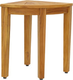 21" X 16" Brown Teak Corner Shower Bench