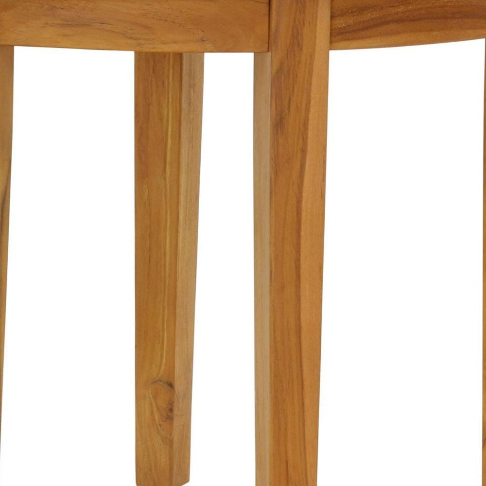 21" X 16" Brown Teak Corner Shower Bench