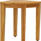 21" X 16" Brown Teak Corner Shower Bench