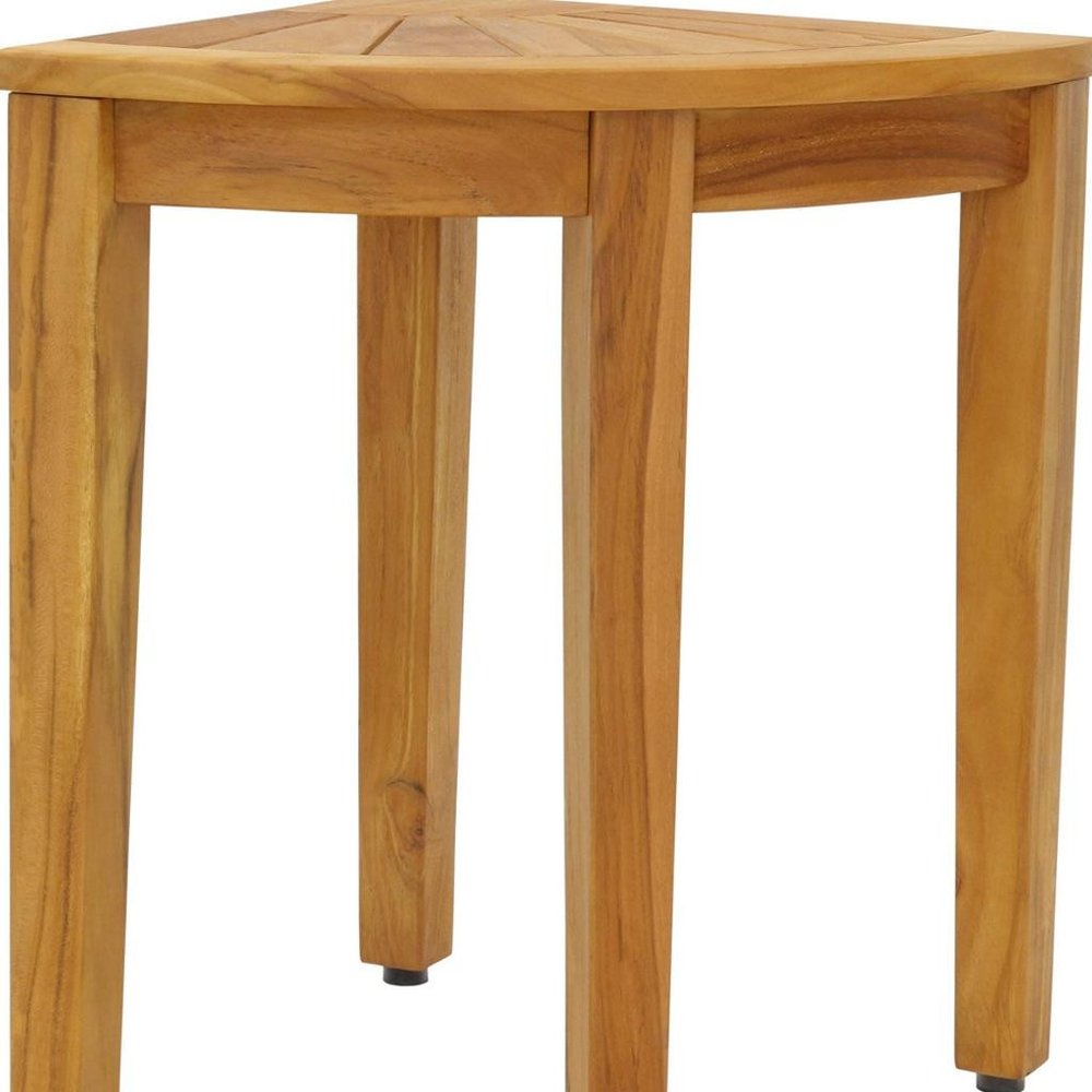 21" X 16" Brown Teak Corner Shower Bench