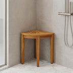 21" X 16" Brown Teak Corner Shower Bench