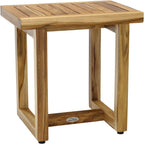 18" X 18" Brown Teak Rectangular Shower Bench