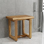 18" X 18" Brown Teak Rectangular Shower Bench
