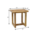 18" X 18" Brown Teak Rectangular Shower Bench