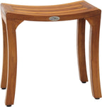 18" X 18" Brown Teak Rectangular Shower Bench
