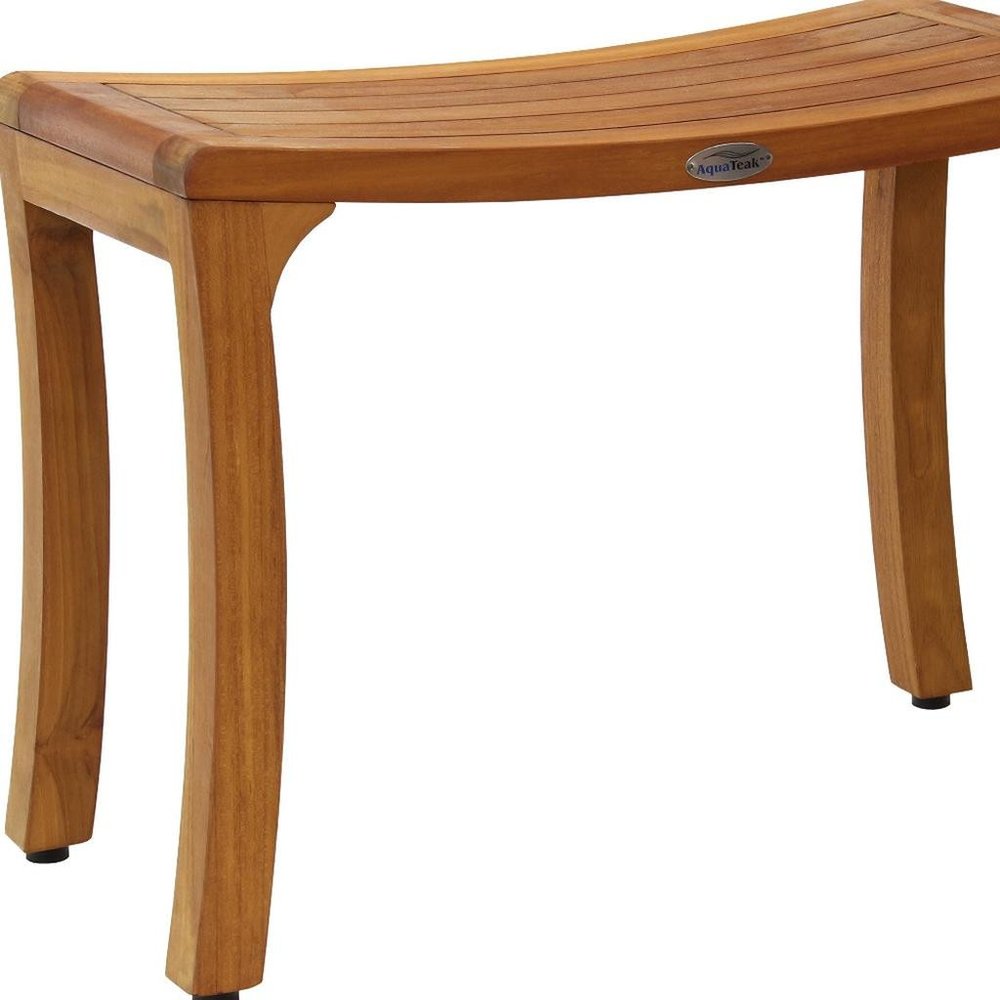 18" X 24" Brown Teak Rectangular Shower Bench