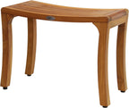 18" X 24" Brown Teak Rectangular Shower Bench