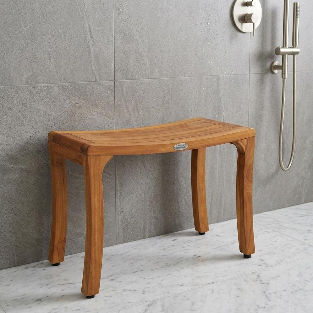 18" X 24" Brown Teak Rectangular Shower Bench