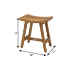 18" X 18" Brown Teak Rectangular Shower Bench