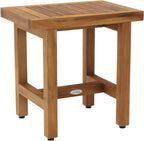 18" X 18" Brown Teak Rectangular Shower Bench