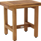 18" X 18" Brown Teak Rectangular Shower Bench