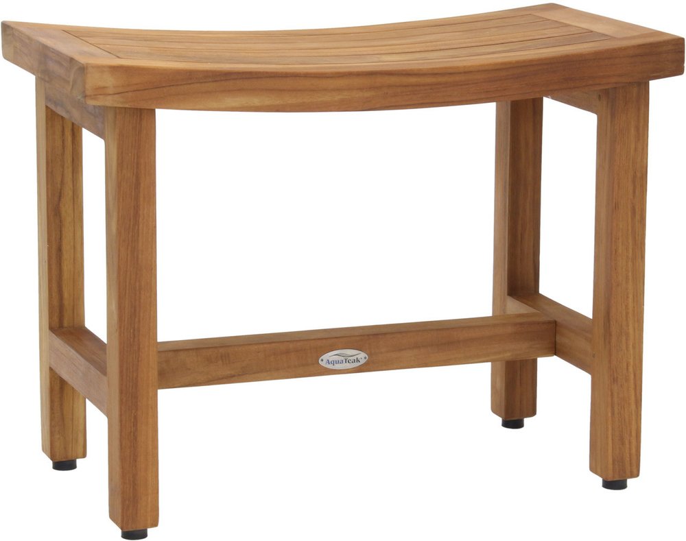 18" X 18" Brown Teak Rectangular Shower Bench