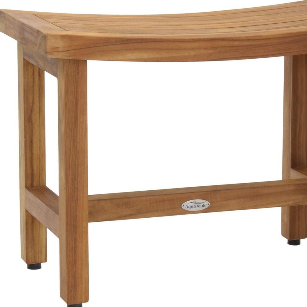 18" X 18" Brown Teak Rectangular Shower Bench