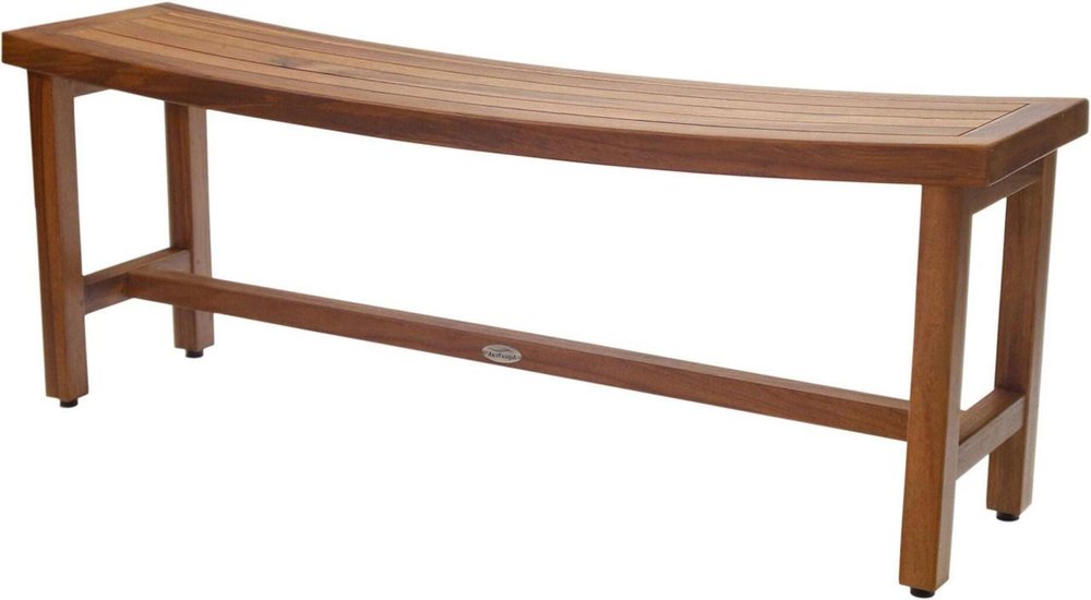 18" X 48" Brown Teak Rectangular Shower Bench