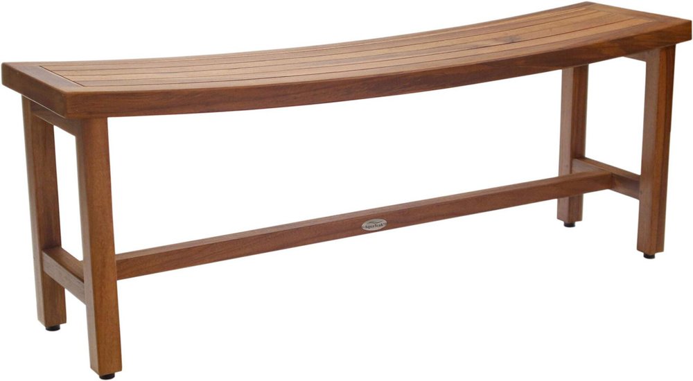 18" X 48" Brown Teak Rectangular Shower Bench