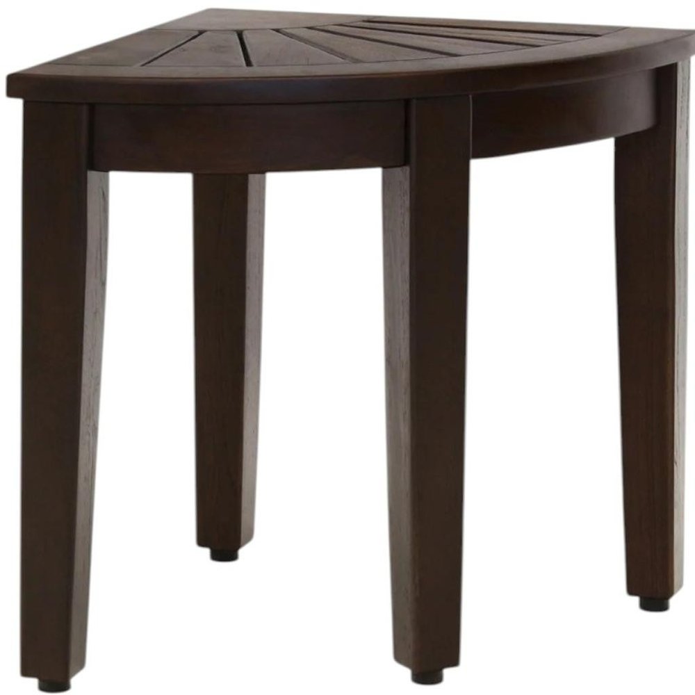 21" X 16" Espresso Teak Corner Shower Bench