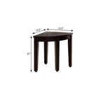 21" X 16" Espresso Teak Corner Shower Bench