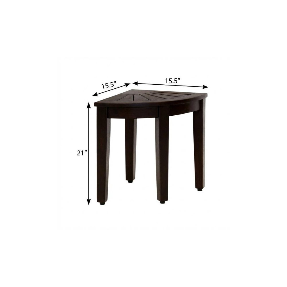 21" X 16" Espresso Teak Corner Shower Bench