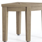 13" X 12" Brown Teak Corner Shower Bench