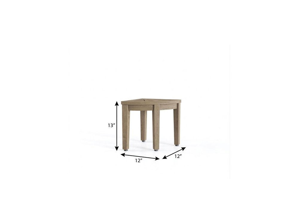 13" X 12" Brown Teak Corner Shower Bench