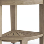 18" X 13" Light Taupe Teak Corner Shower Bench With Shelf