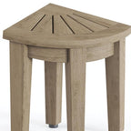 13" X 9" Light Taupe Teak Corner Shower Bench