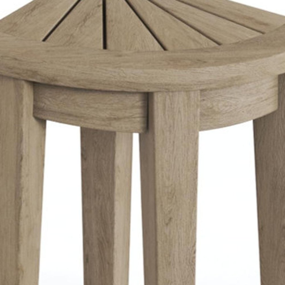 13" X 9" Light Taupe Teak Corner Shower Bench