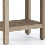 18" X 18" Taupe Teak Rectangular Shower Bench With Shelf