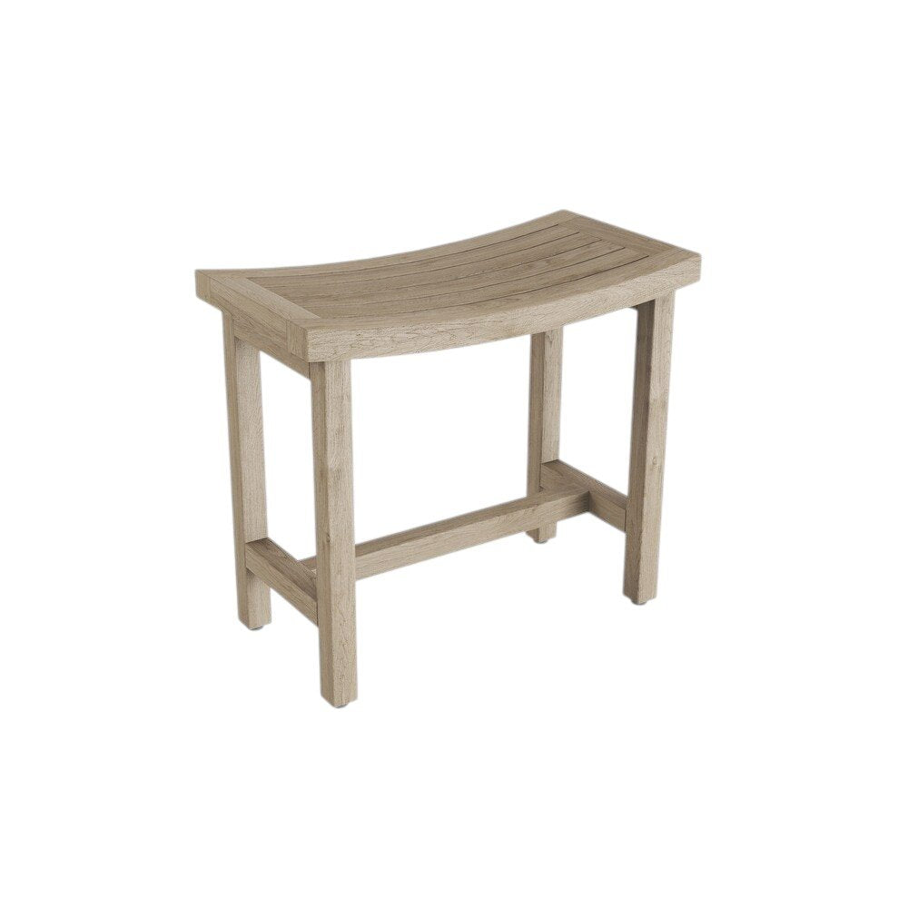 21" X 18" Brown Teak Rectangular Shower Bench