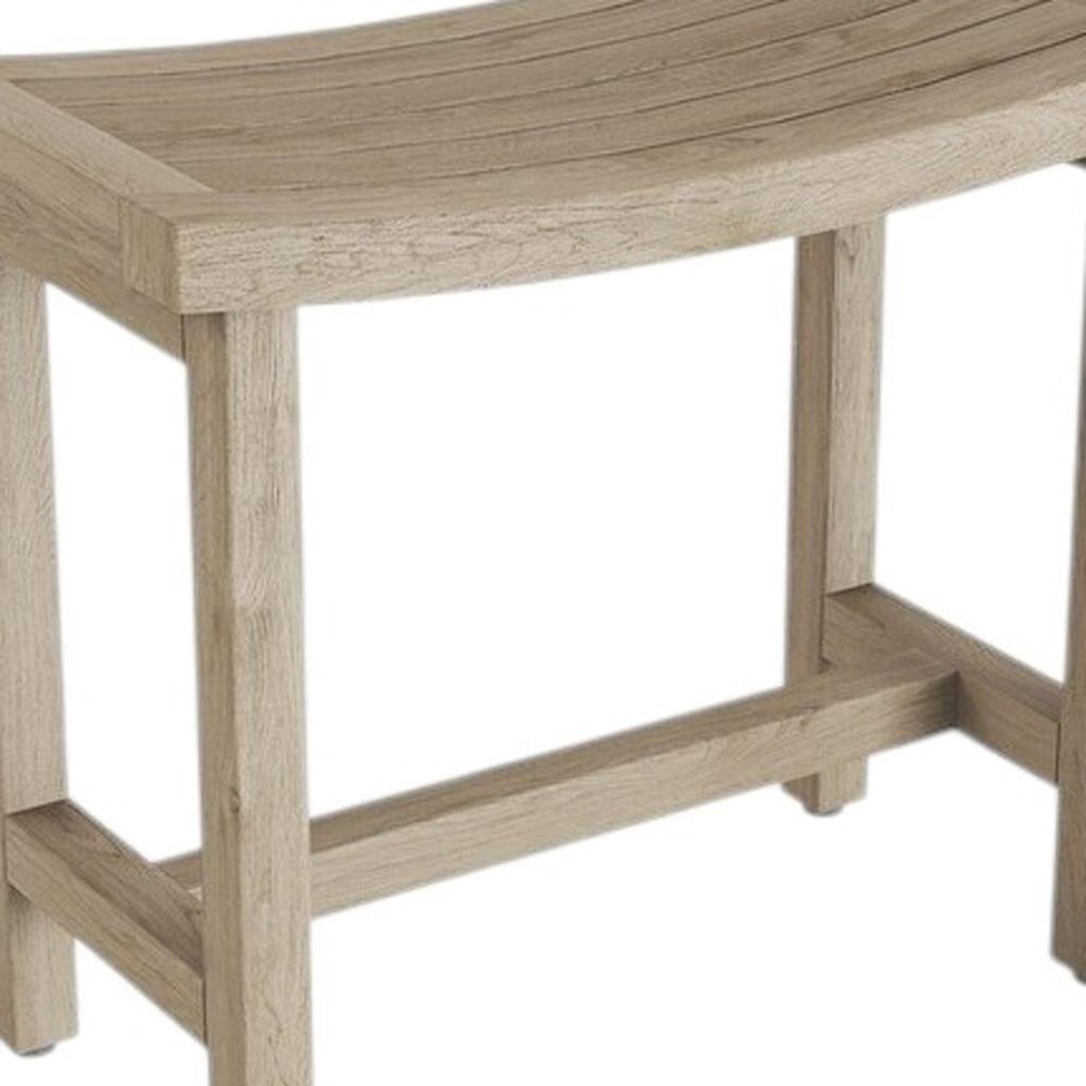 21" X 18" Brown Teak Rectangular Shower Bench