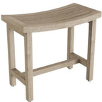 21" X 18" Brown Teak Rectangular Shower Bench