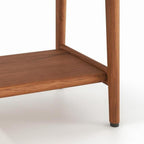 18" X 24" Brown Teak Rectangular Shower Bench With Shelf