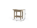 18" X 18" Brown Teak Rectangular Shower Bench With Shelf