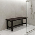 18" X 48" Brown Teak Rectangular Shower Bench