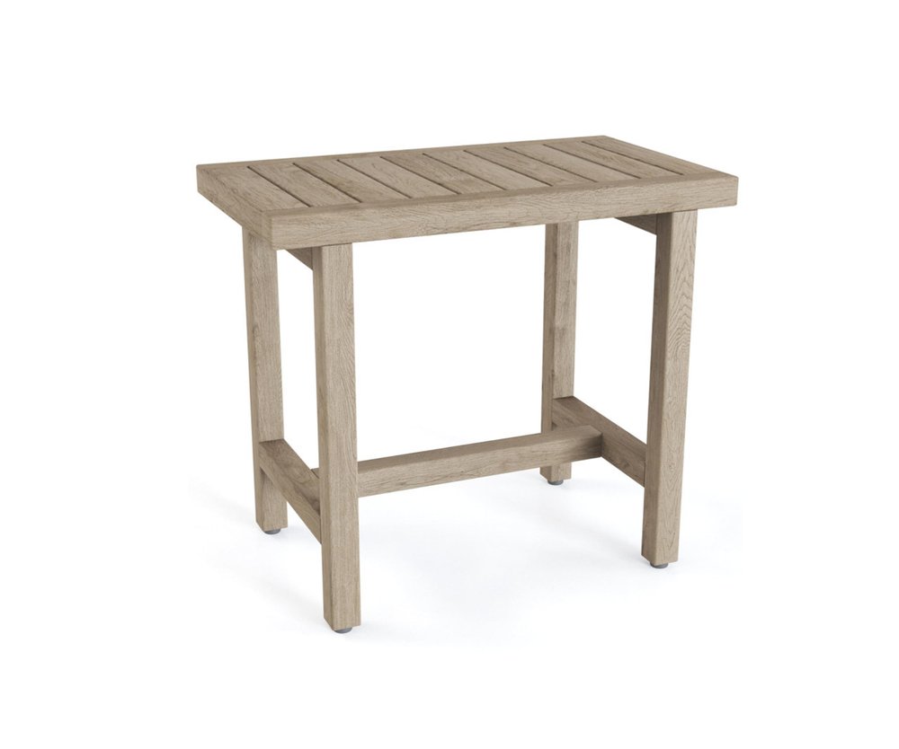 21" X 24" Brown Teak Rectangular Shower Bench