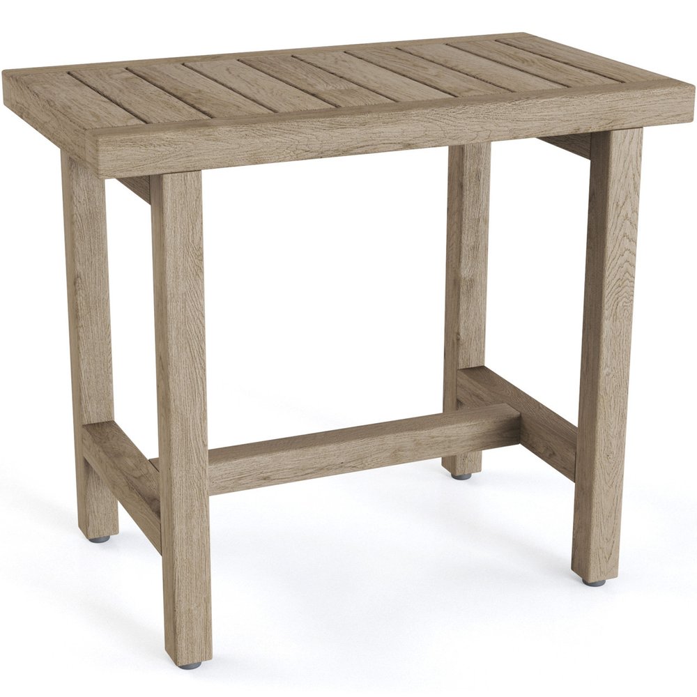 21" X 24" Brown Teak Rectangular Shower Bench