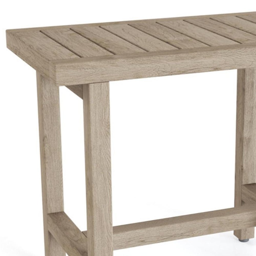 21" X 24" Brown Teak Rectangular Shower Bench