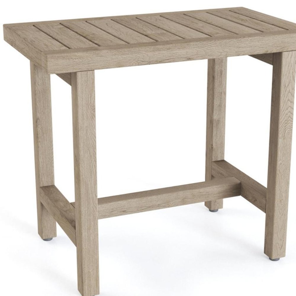 21" X 24" Brown Teak Rectangular Shower Bench